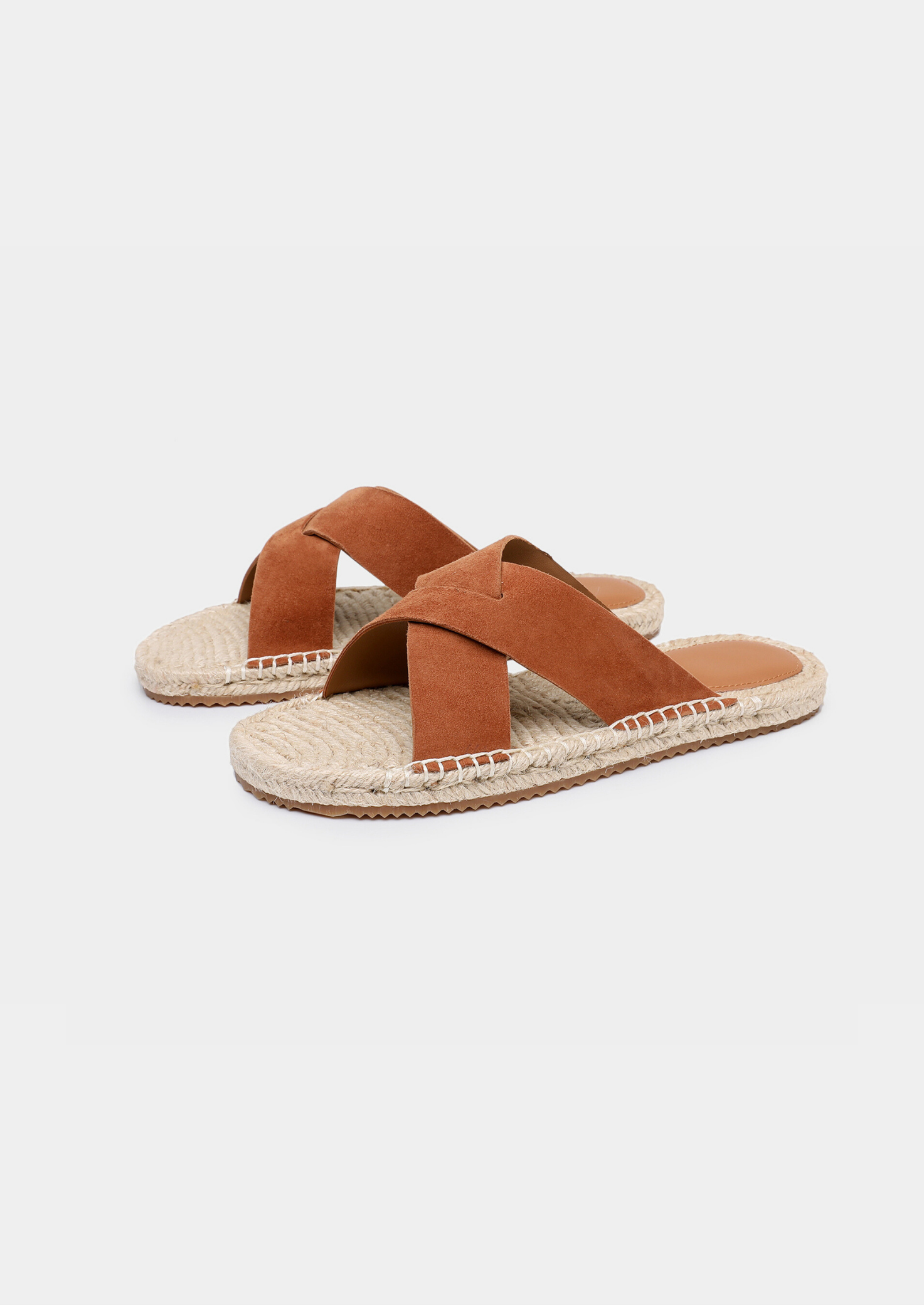 Fårmocka Beige Sandaler Flätade Detaljer Regular Fit 9