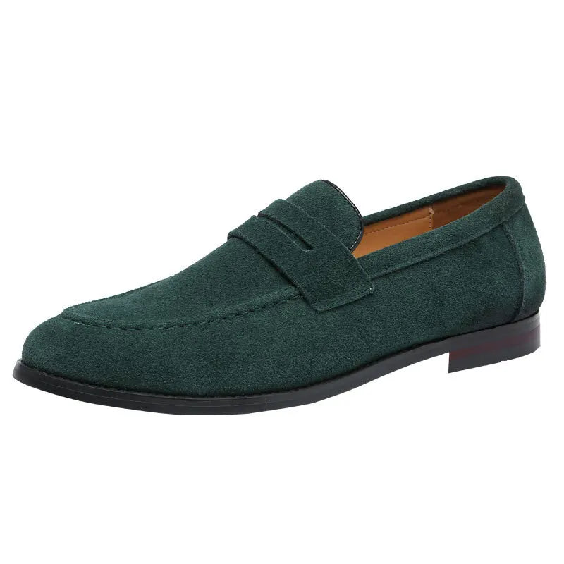 Kalvmocka Svarta Loafers Delikata Sömmar Elegant Fit 0