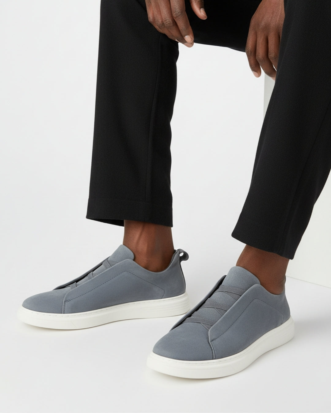 Läder Grå Sneakers Slip-On Regular Fit 7