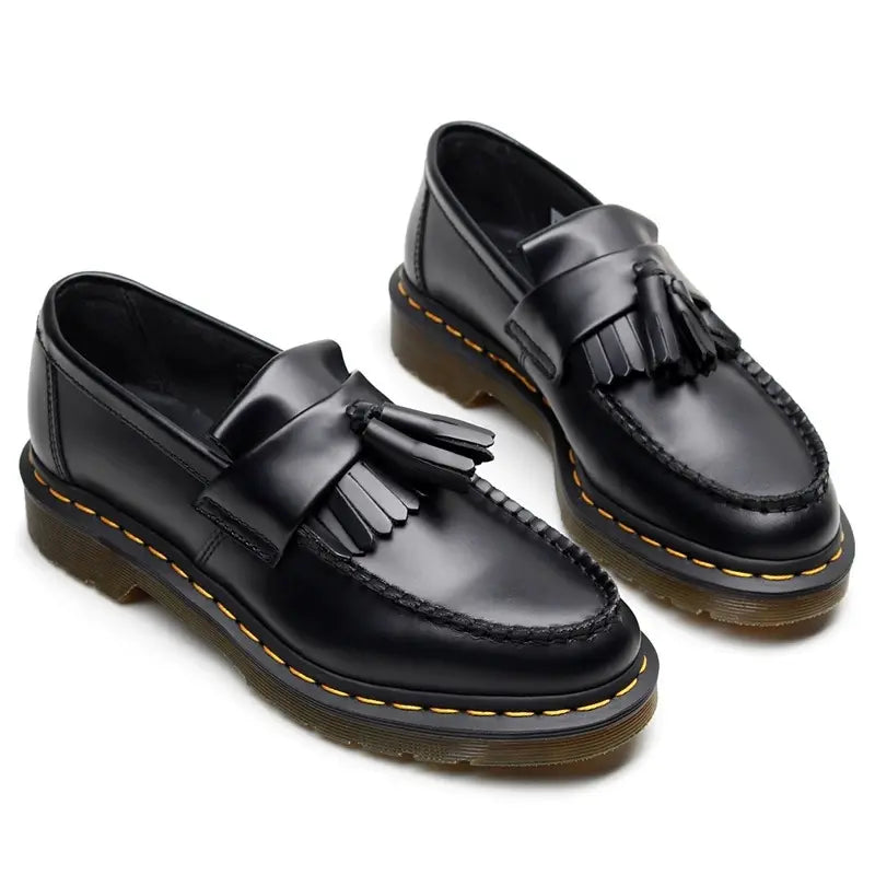 Läder Svart Loafers Klassisk Regular Fit 1