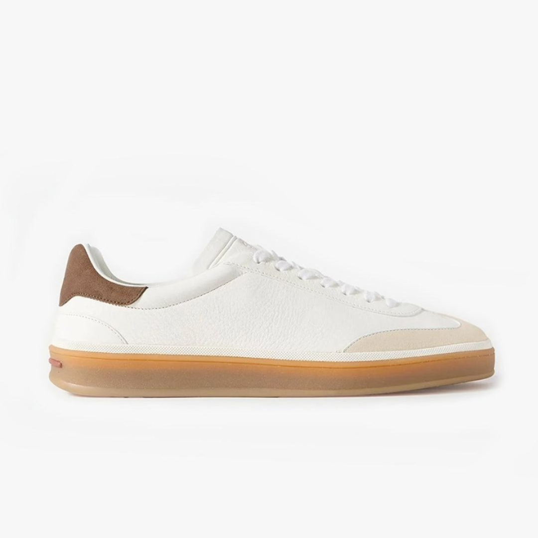 Läder Vit Sneaker Polerad Regular Fit 0