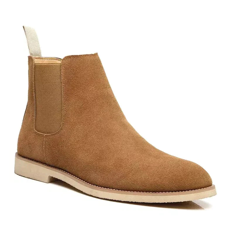 Mocka Svart Chelsea Boots Snörningslös Normal Fit 2