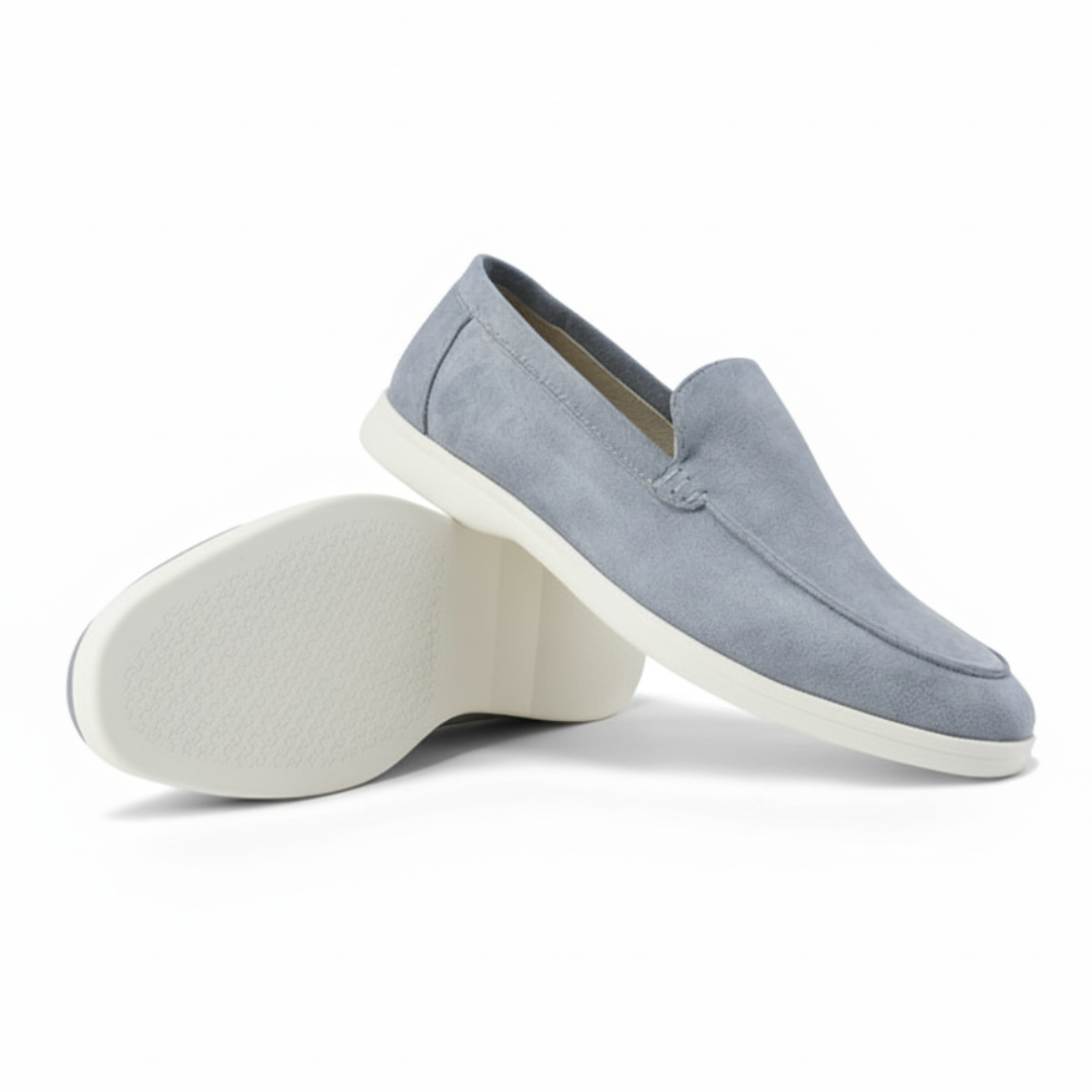 Mocka Svarta Loafers Detaljerad Sömn Regular Fit 0