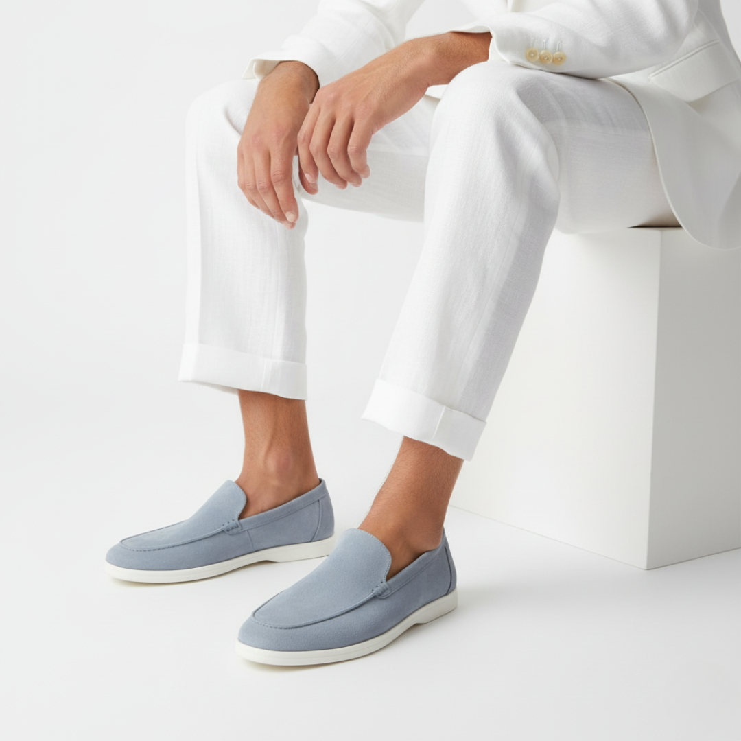 Mocka Svarta Loafers Detaljerad Sömn Regular Fit 1