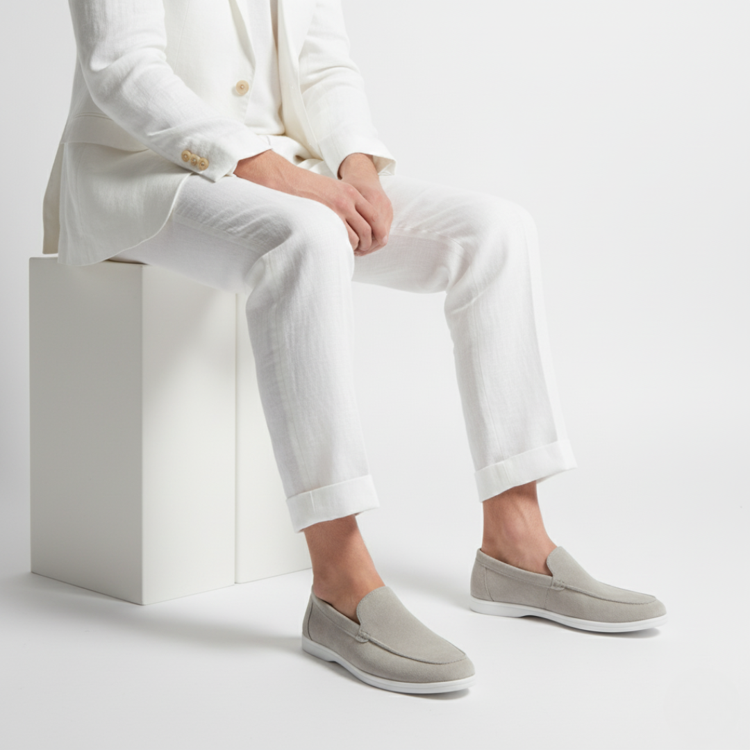 Mocka Svarta Loafers Detaljerad Sömn Regular Fit 7