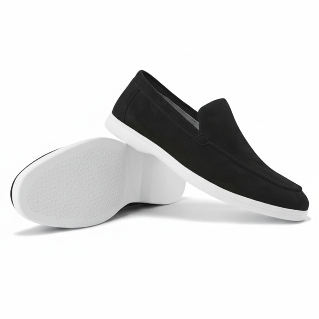 Mocka Svarta Loafers Detaljerad Sömn Regular Fit 8