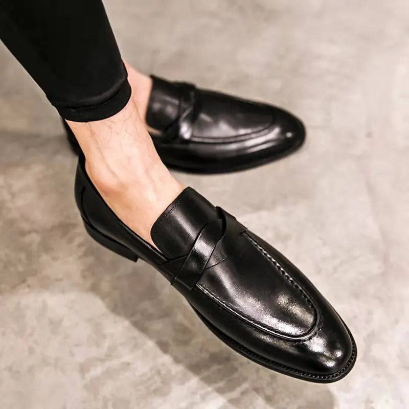 PU Svarta Loafers Andningsbara Regular Fit 5