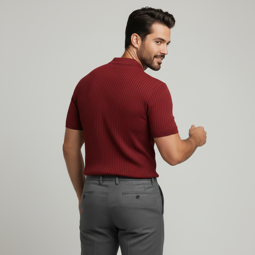 ribbad bomull pikétröja regular fit