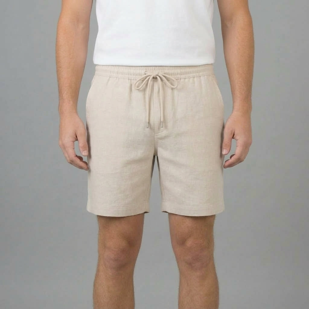 Sommar Shorts Linne Justerbar Midja