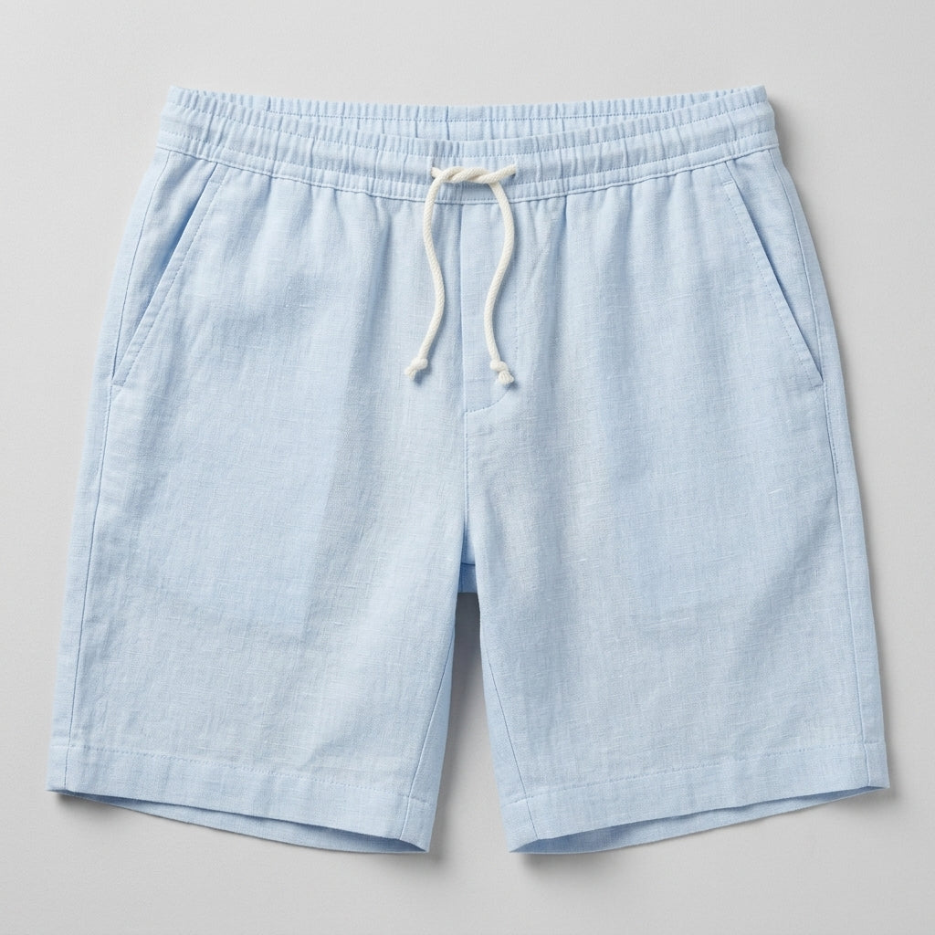 Sommar Shorts Linne Justerbar Midja
