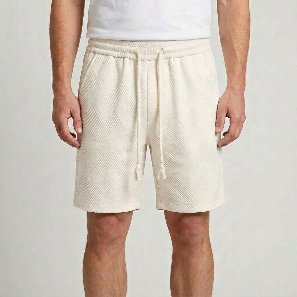 Texturerade Shorts Herr Minimal Sommar Stil