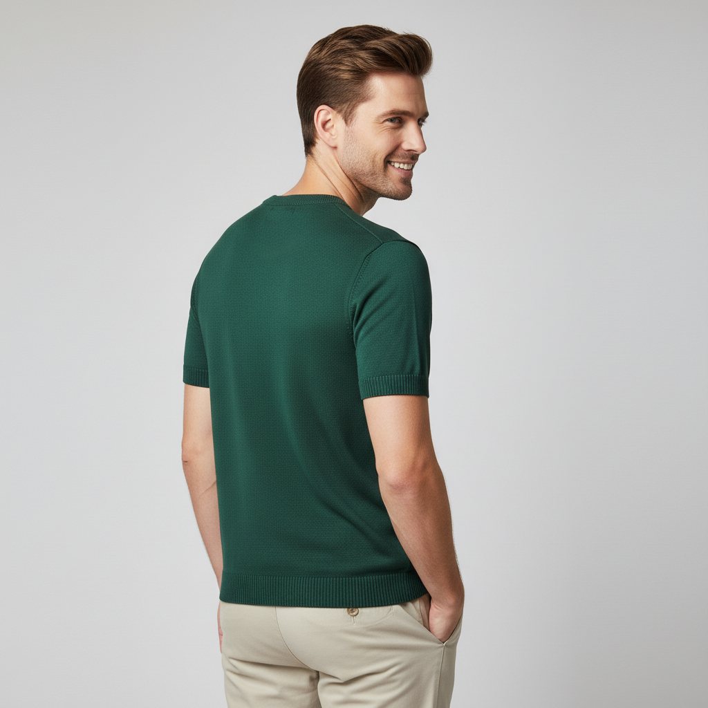 Stickad t-shirt med mönster