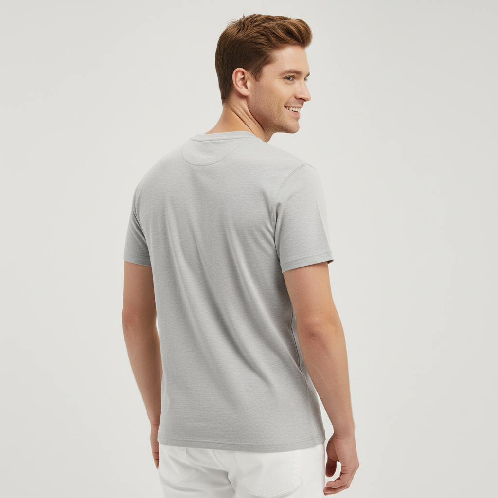 T-shirt med knappar och bekväm passform