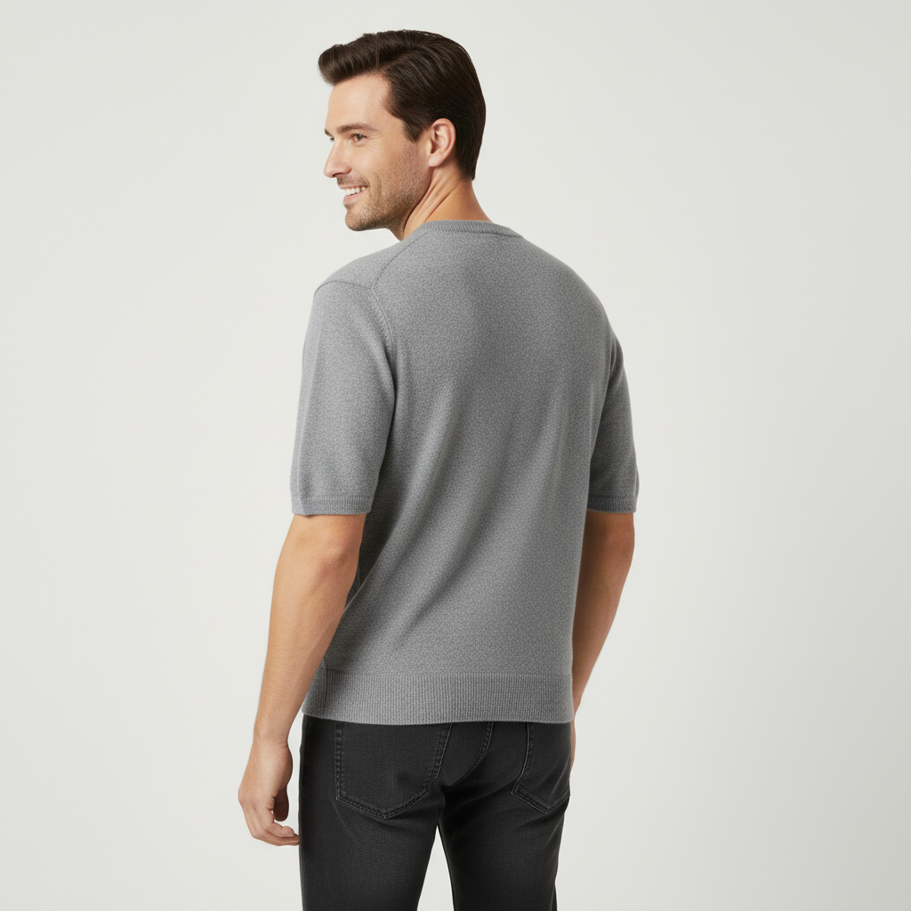 Finstickad t-shirt modern passform