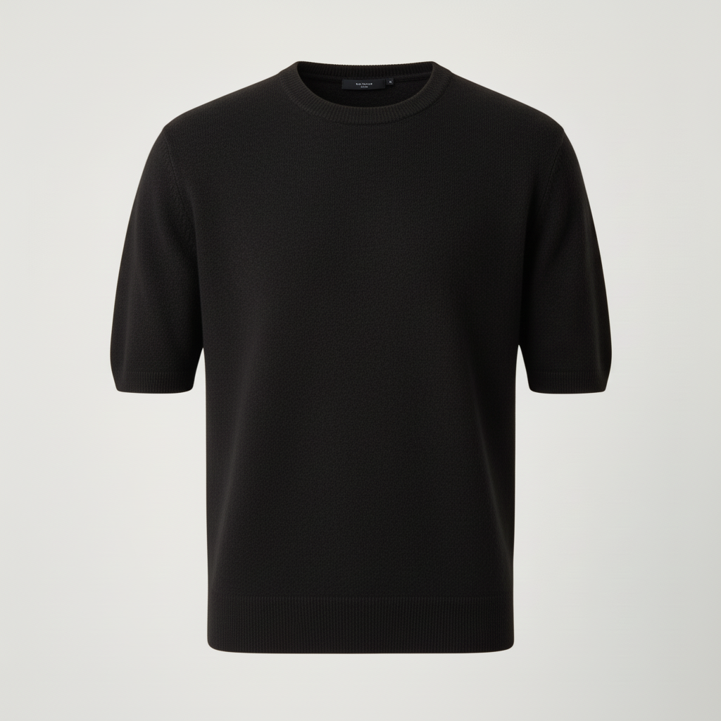 Finstickad t-shirt modern passform