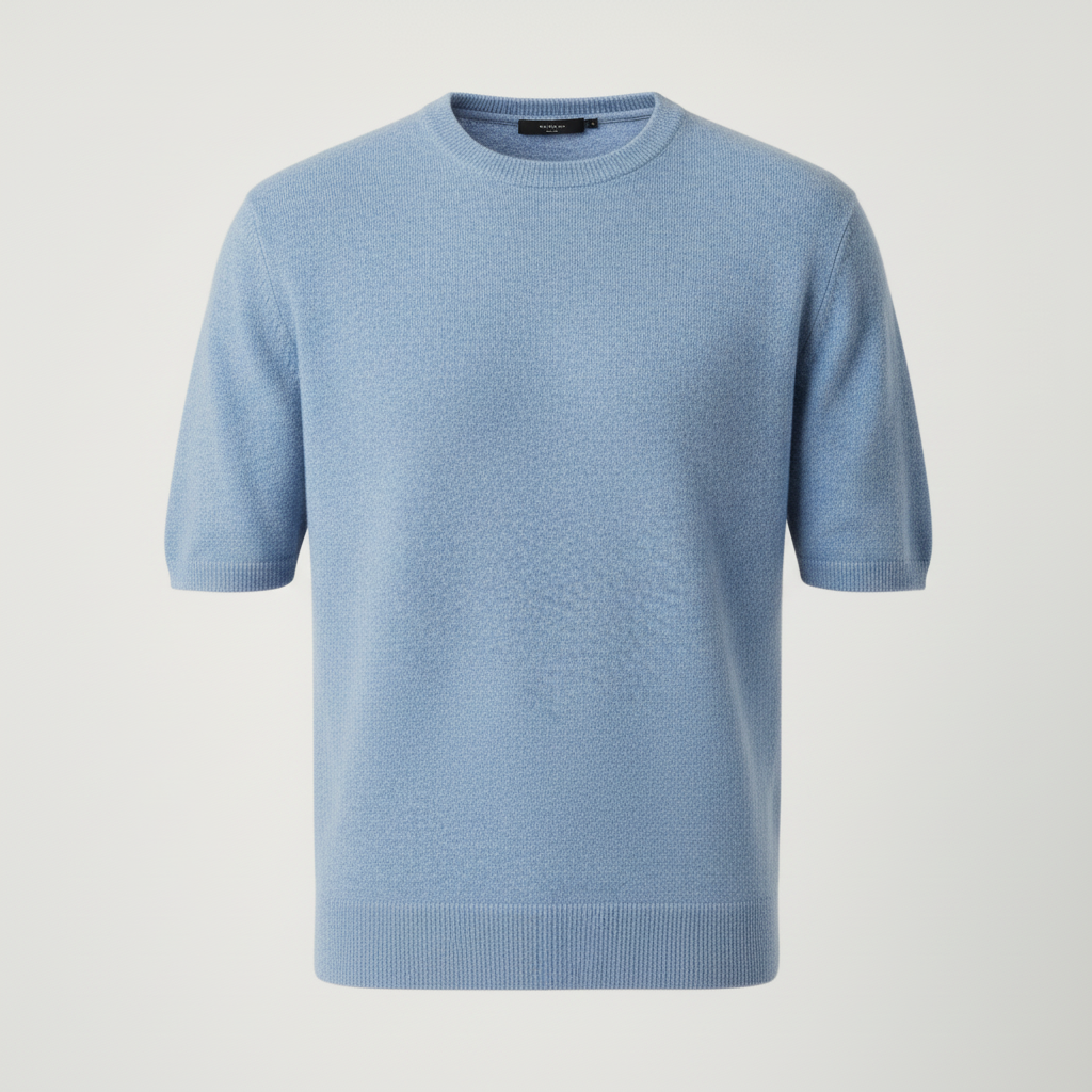 Finstickad t-shirt modern passform