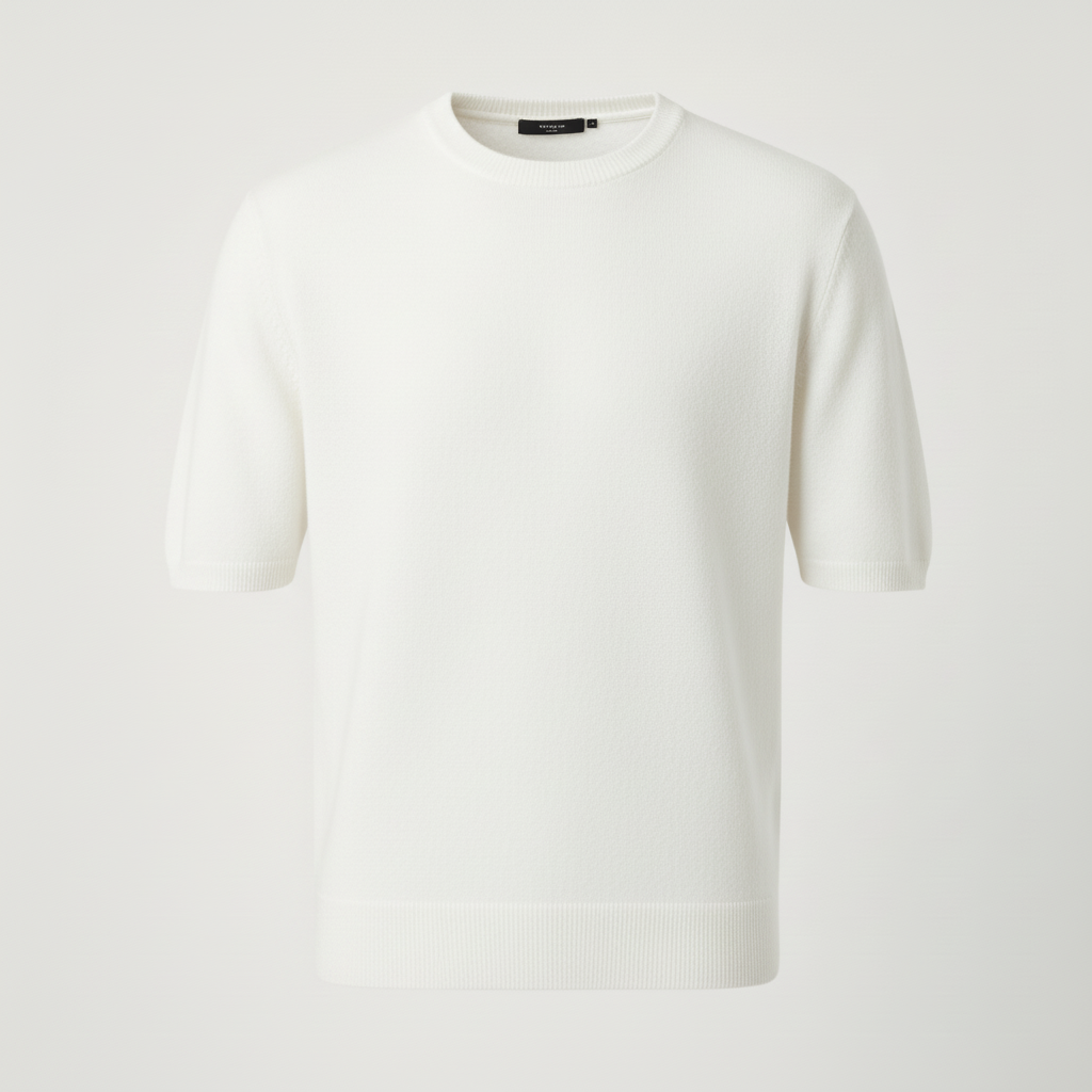 Finstickad t-shirt modern passform