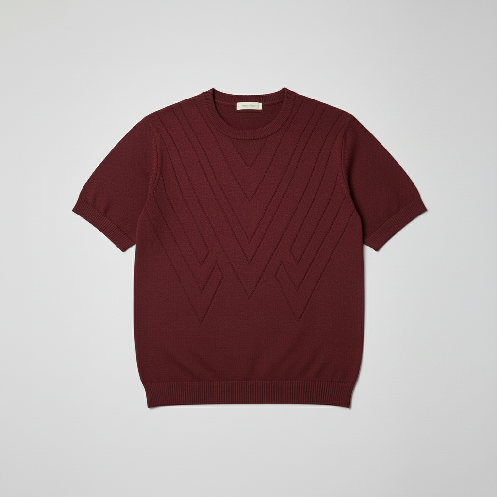 Stickad t-shirt med mönster