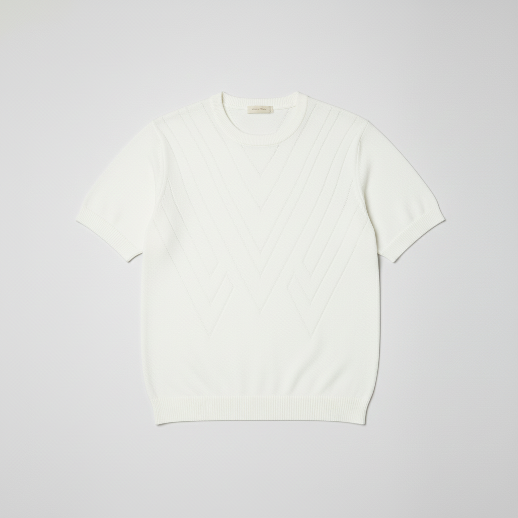 Stickad t-shirt med mönster