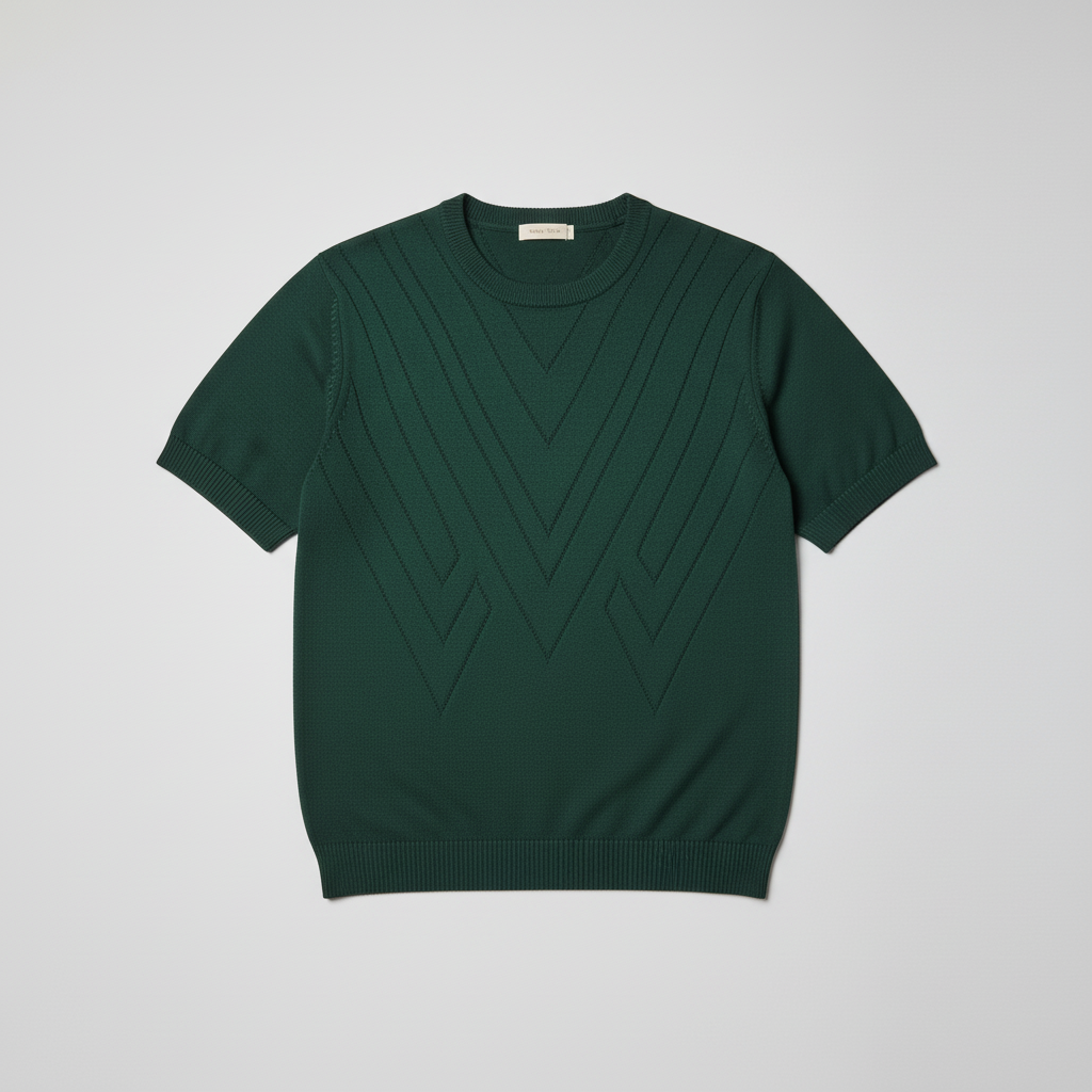 Stickad t-shirt med mönster
