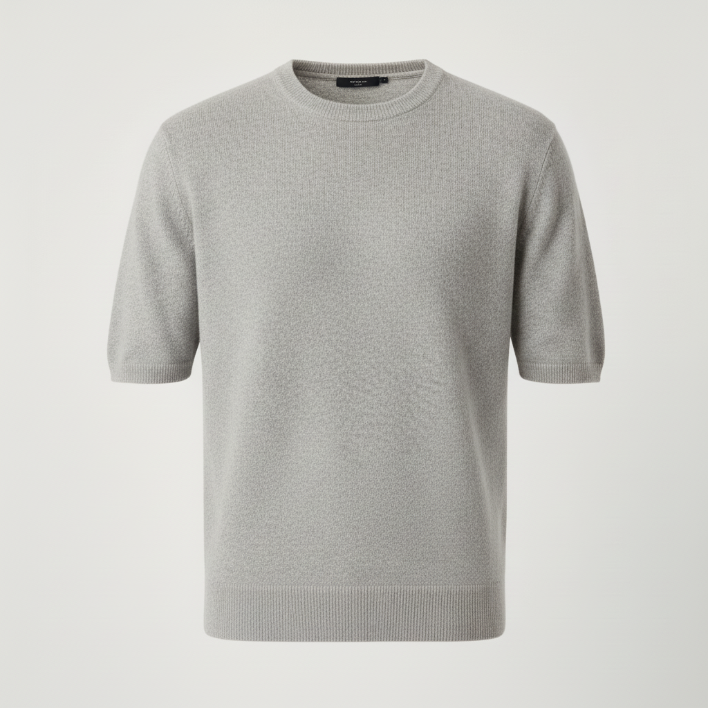 Finstickad t-shirt modern passform