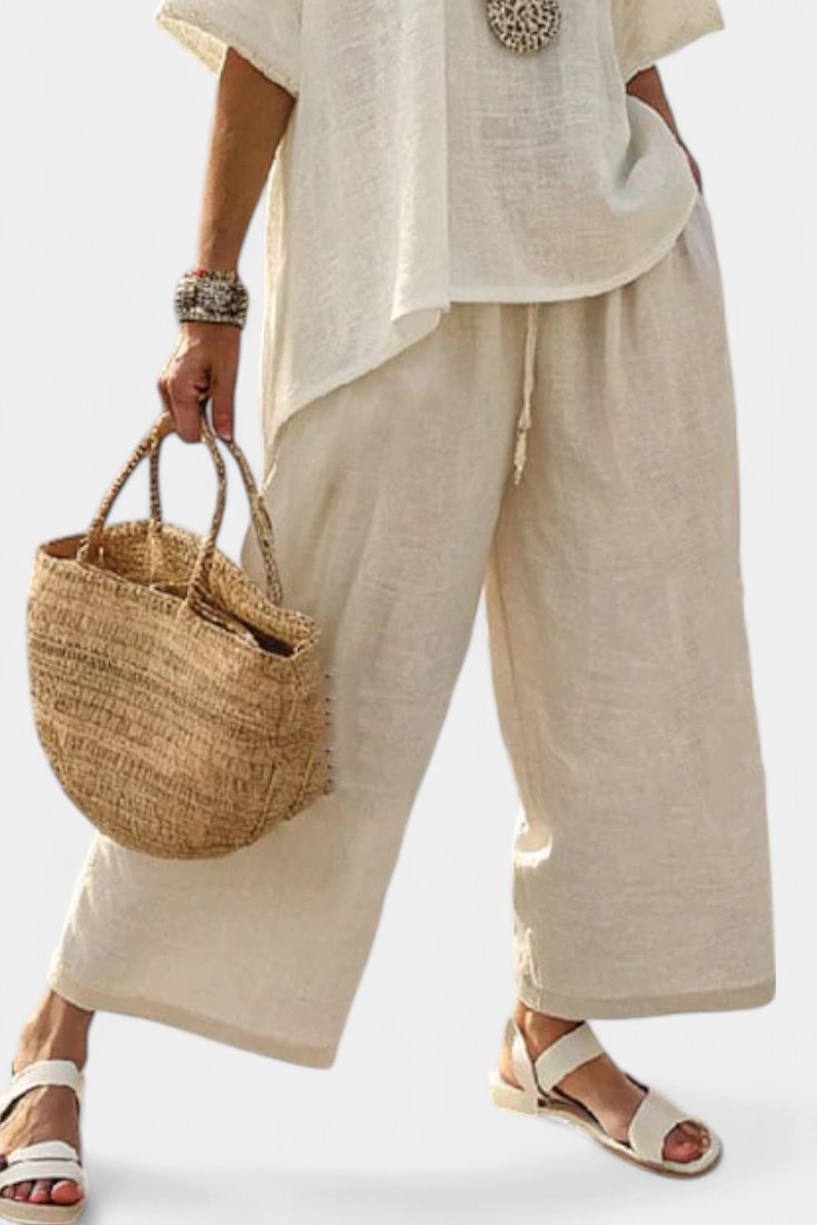 Asymmetrisk Blus Med Vida Byxor 2