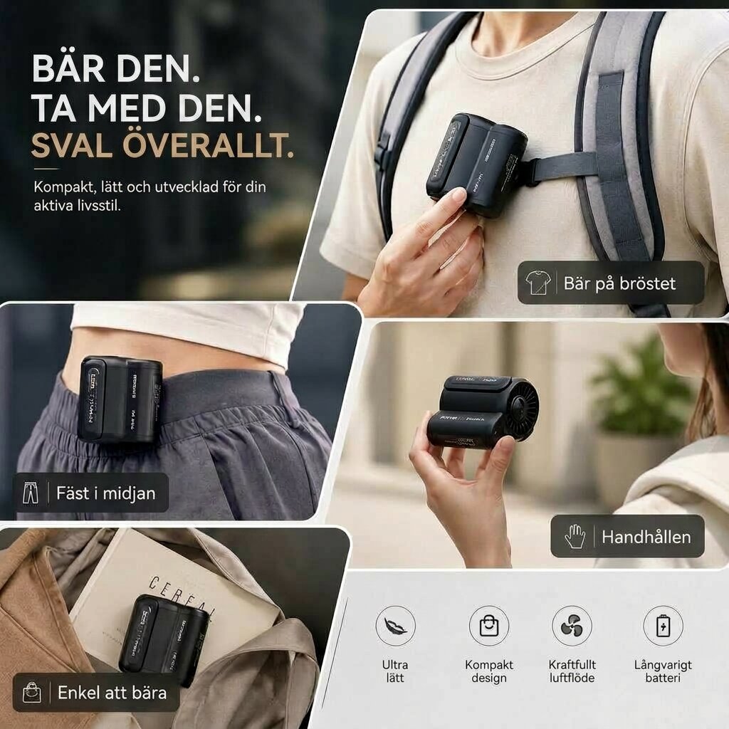 Bladlös Handsfree Midjefläkt ? Svalka Med Frihet Var Du Än Är 5