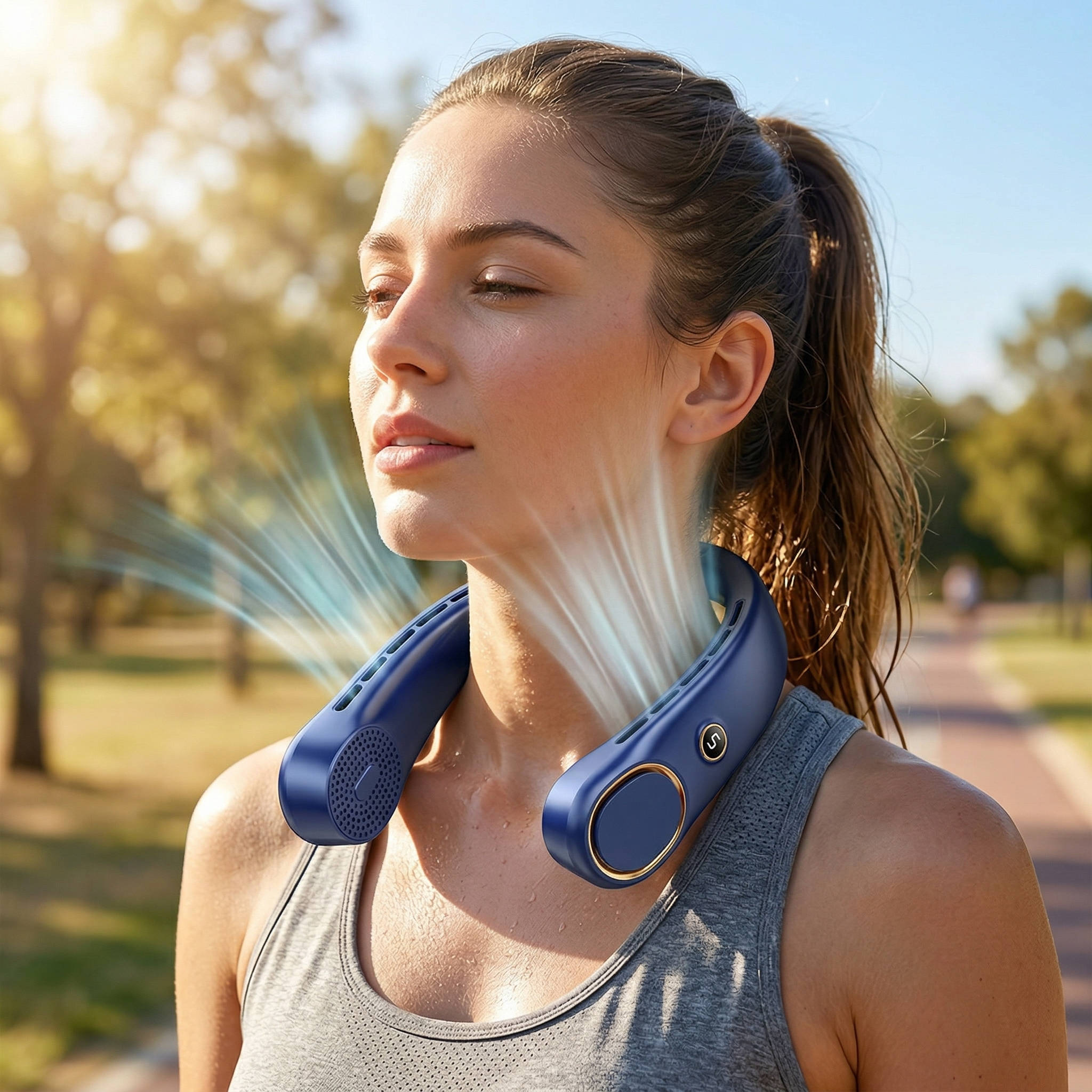 Bladlös Nackfläkt ? Handsfree Svalka för Bekväm Sommarupplevelse 3