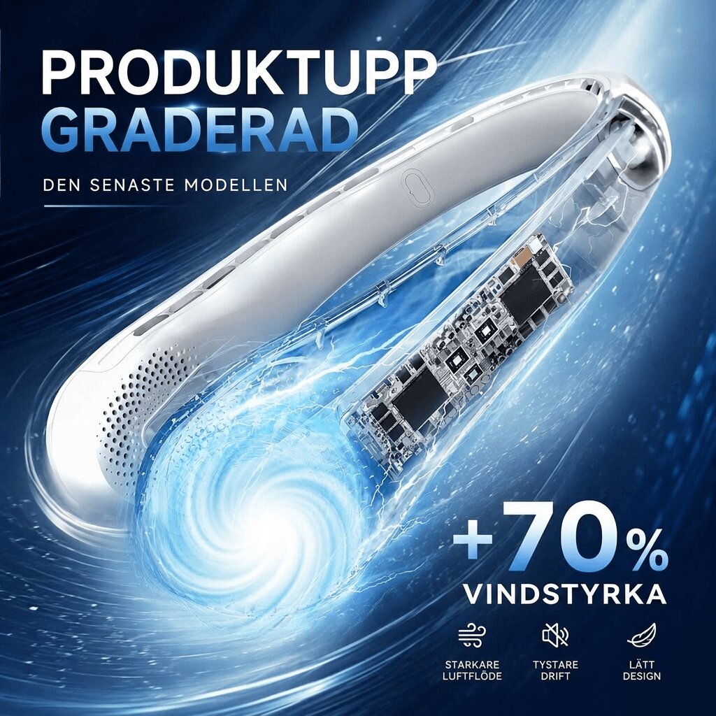 Bladlös Nackfläkt ? Handsfree Svalka för Bekväm Sommarupplevelse 6
