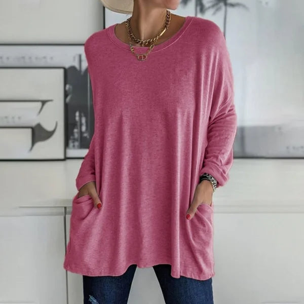 Elegant Avslappnad Blus i Flytande Siluett 2