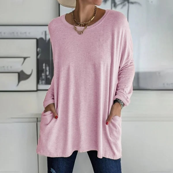Elegant Avslappnad Blus i Flytande Siluett 3