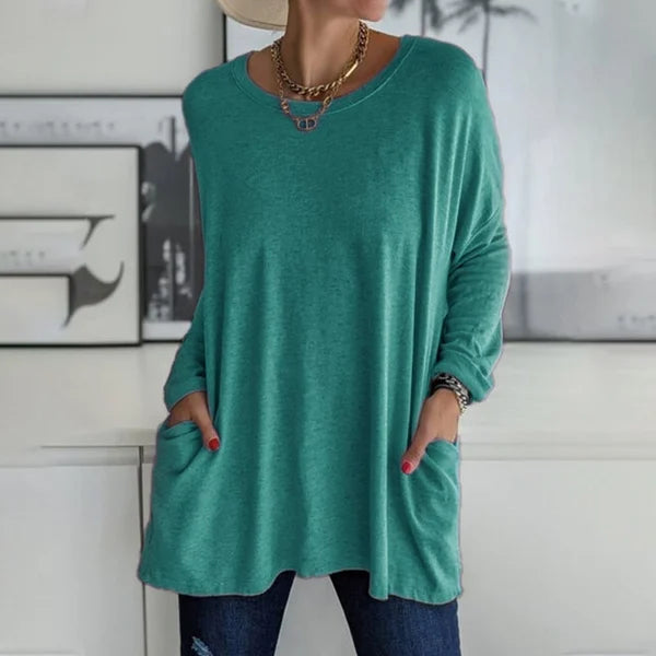 Elegant Avslappnad Blus i Flytande Siluett 7