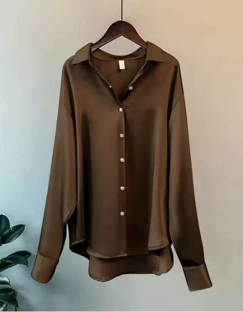 Elegant Långärmad Blus för Dam 4