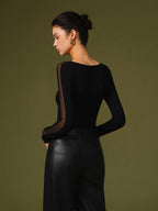 Elegant Meshärmad Topp 4