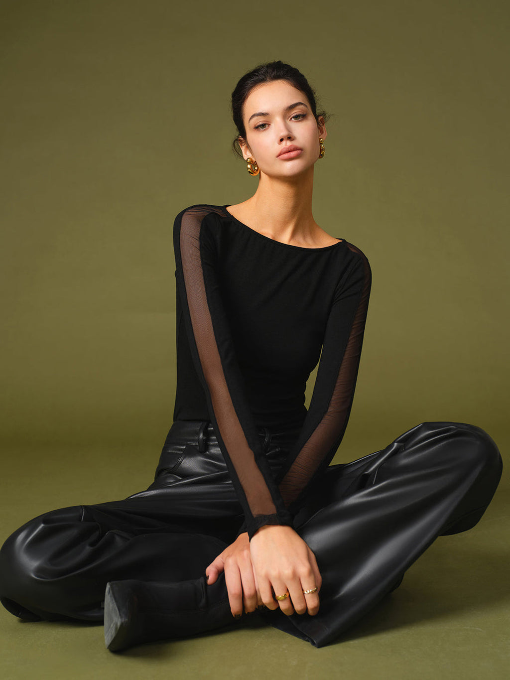 Elegant Meshärmad Topp 5