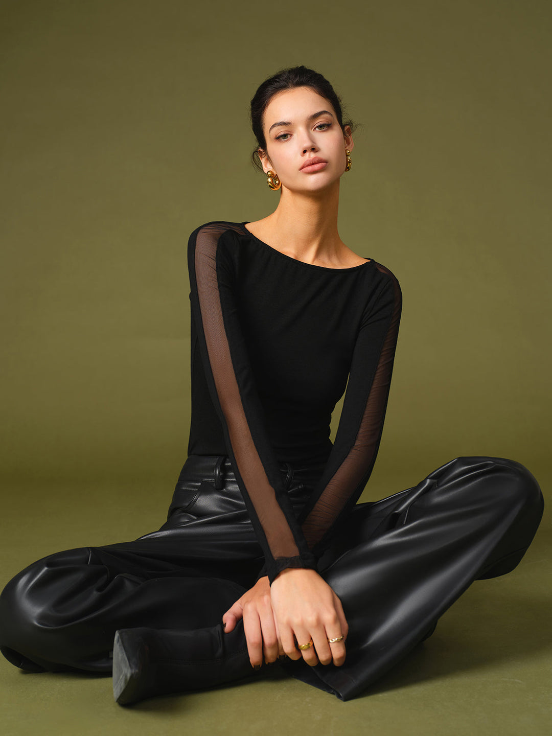 Elegant Meshärmad Topp 5