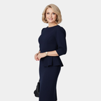 Elegant Midiklänning Med Peplum Volanger 3