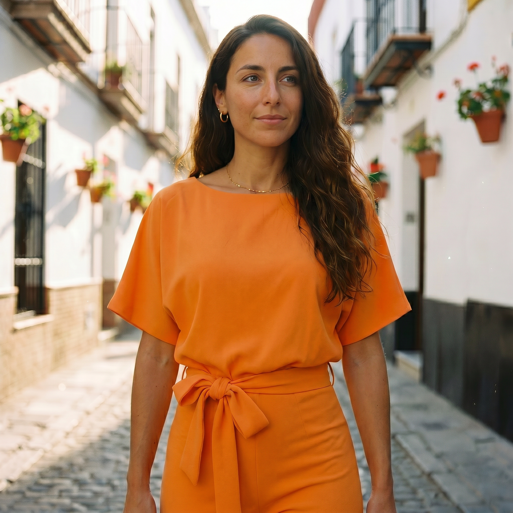 Elegant jumpsuit med bälte 2