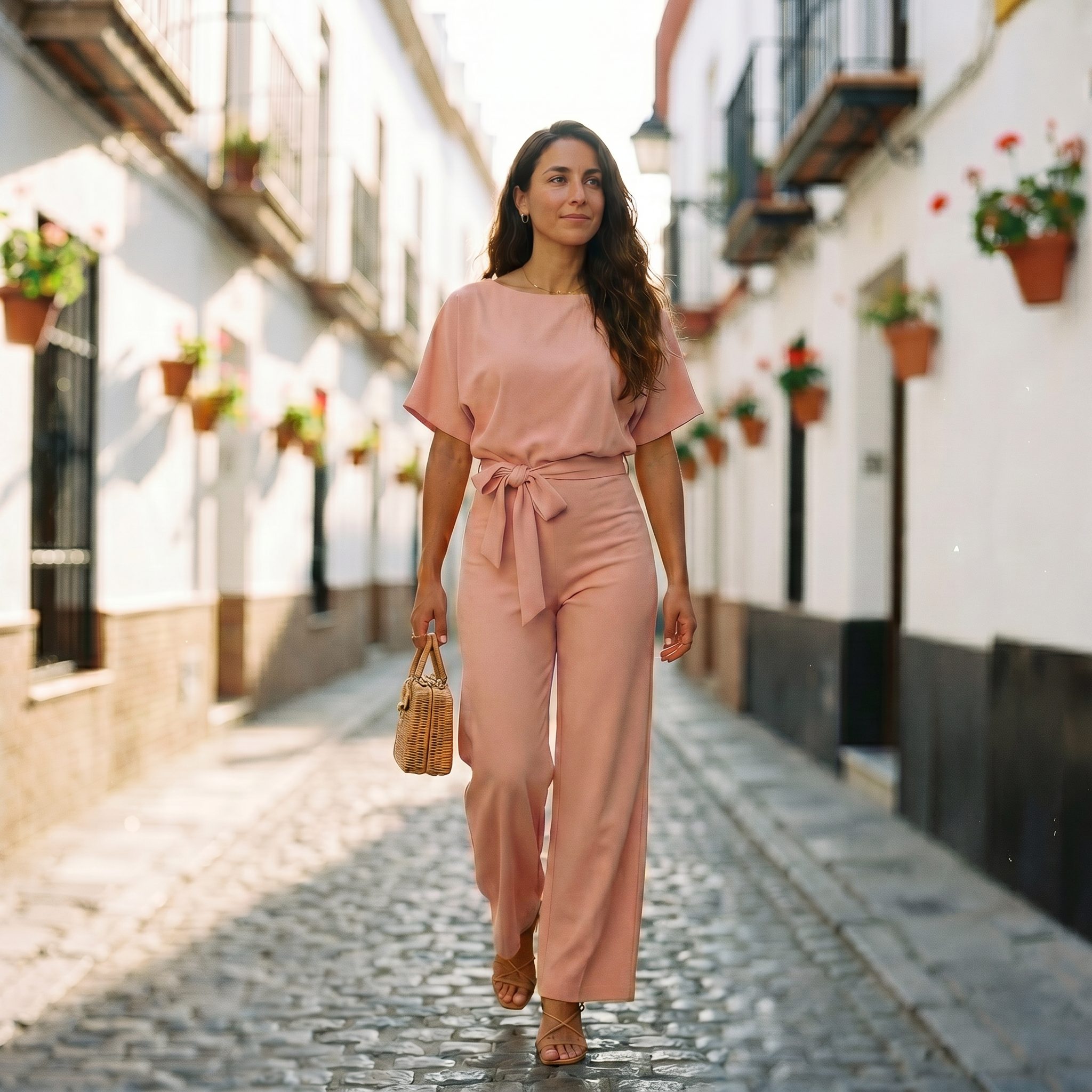 Elegant jumpsuit med bälte 4
