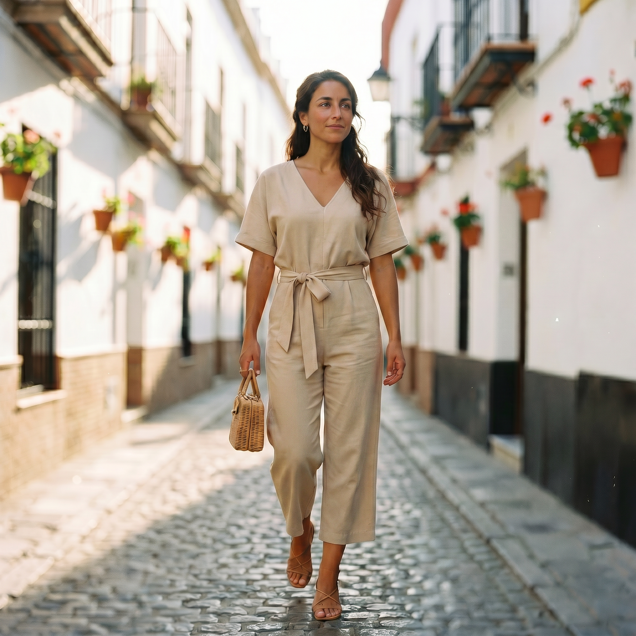 Elegant jumpsuit med bälte 8
