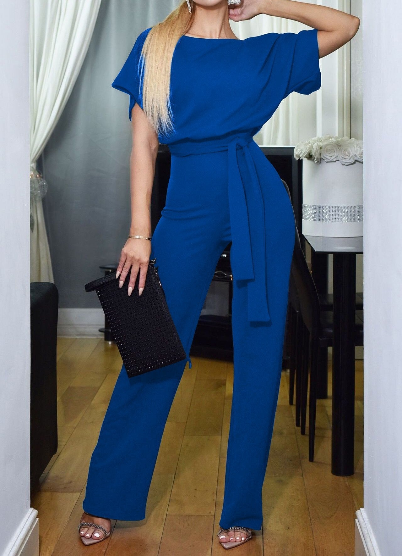 Elegant jumpsuit med knytmidja 6