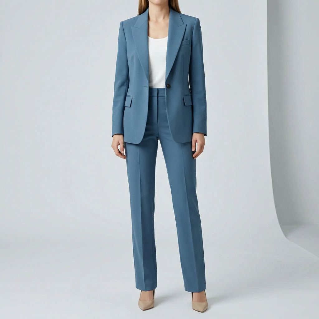 Elegant kavajset med raka byxor 0