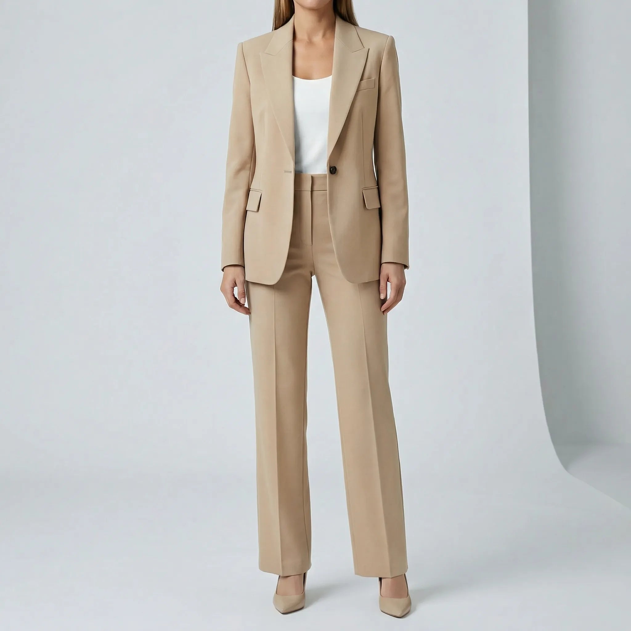 Elegant kavajset med raka byxor 4