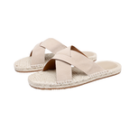 Fårmocka Beige Sandaler Flätade Detaljer Regular Fit 0