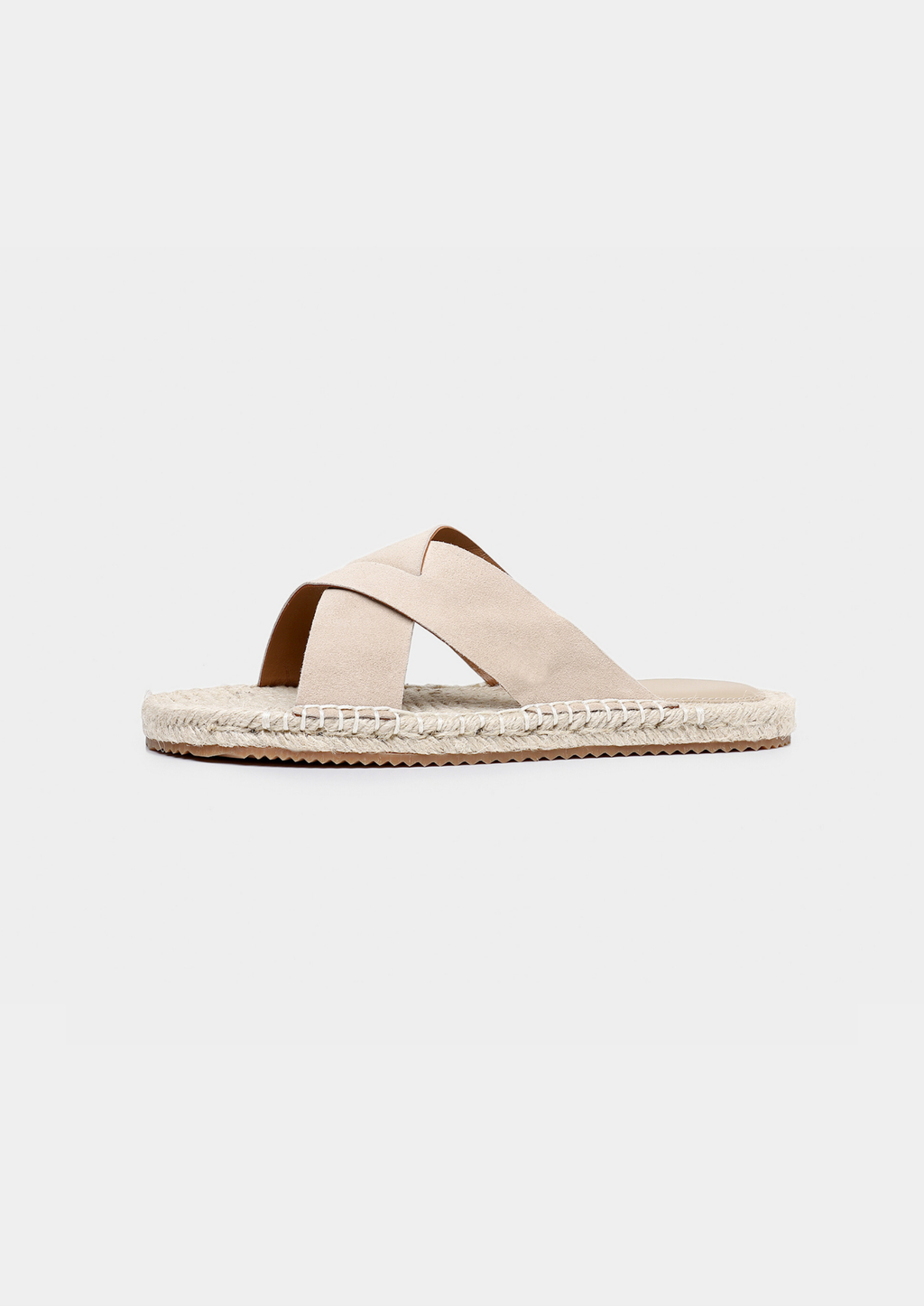 Fårmocka Beige Sandaler Flätade Detaljer Regular Fit 3