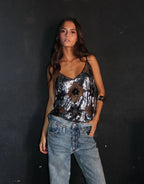 Glamorös Slim Fit Festtopp Med Spaghettiband 5