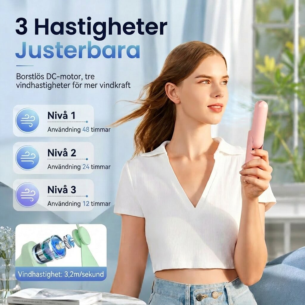 Hopfällbar Handfläkt ? Svalka och Laddning För Bekvämare Resor 8