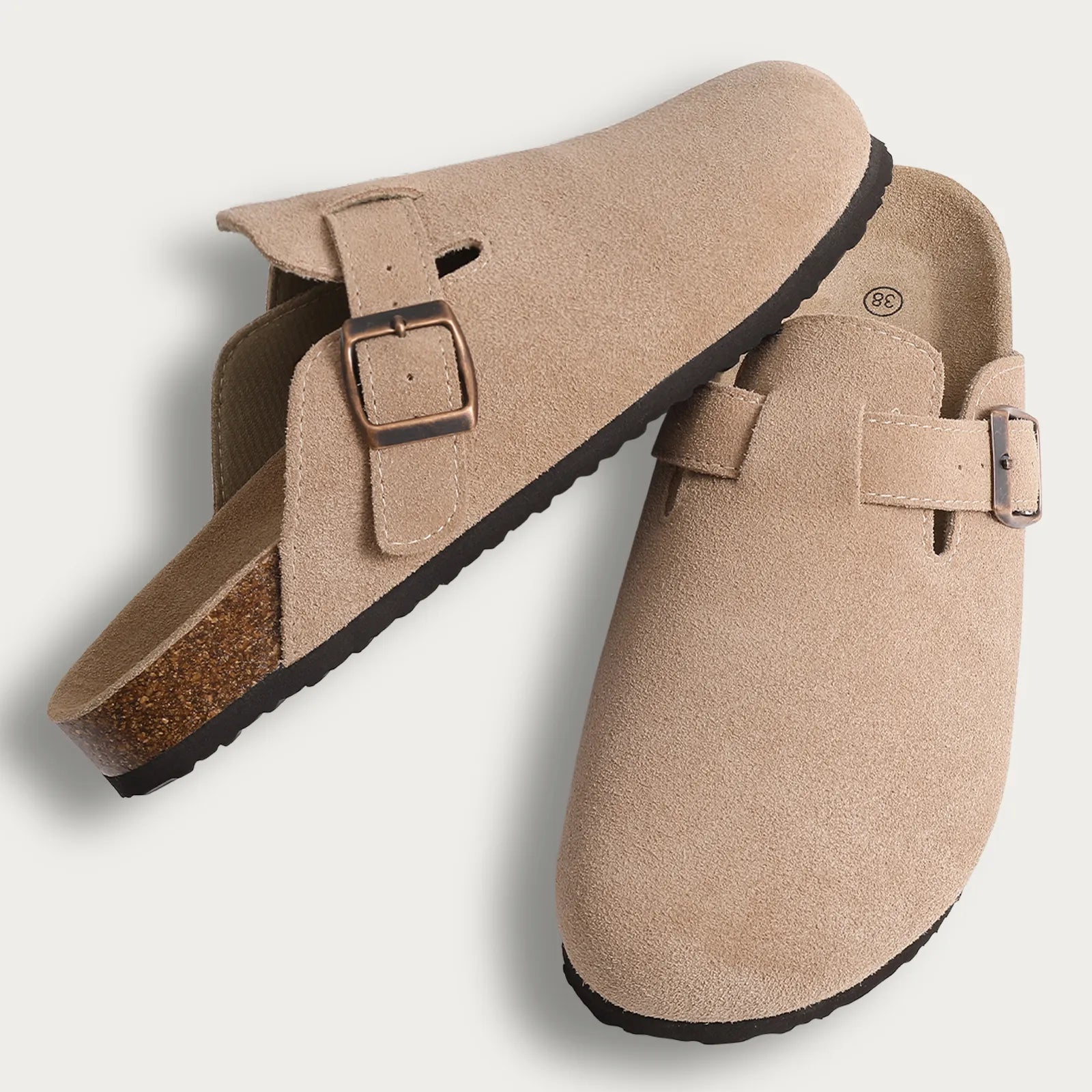 Kalvmocka Beige Träskor Delikata Sömmar Regular Fit 3