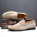 Kalvmocka Svarta Loafers Delikata Sömmar Elegant Fit 6