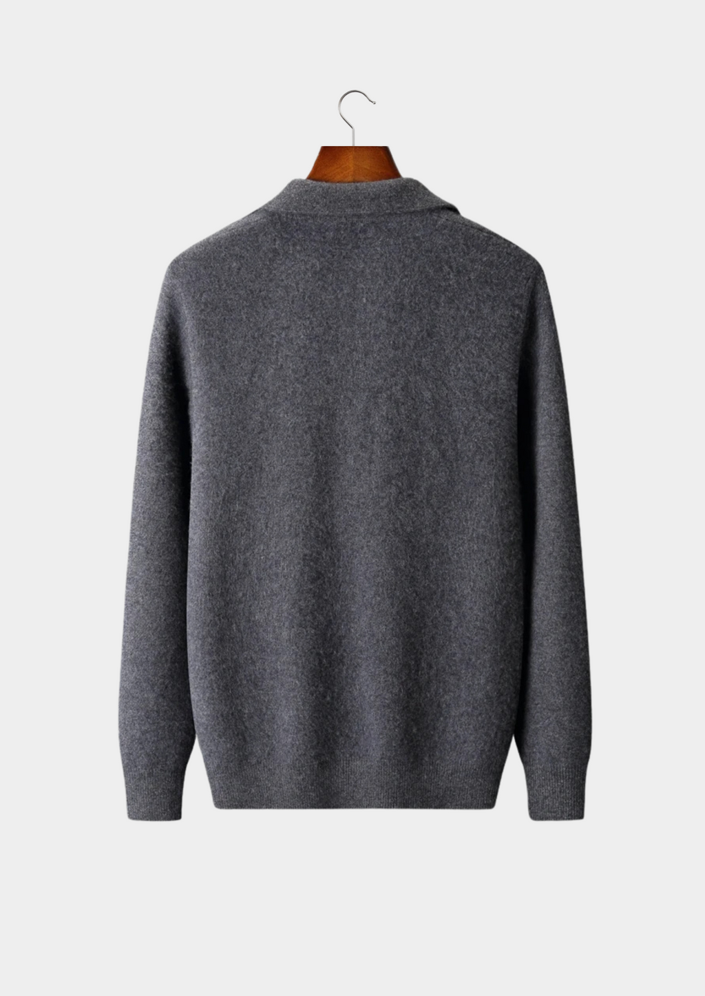 Kashmir Grå Cardigan Dragkedja Regular Fit 1